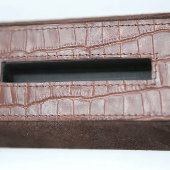 Rare Bombay Business Card Holder Heavy/Leather/Suede - Picture 6 of 7